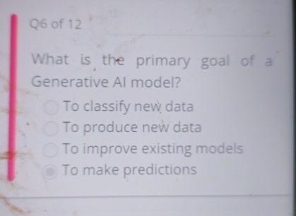 primary goal of generative ai model